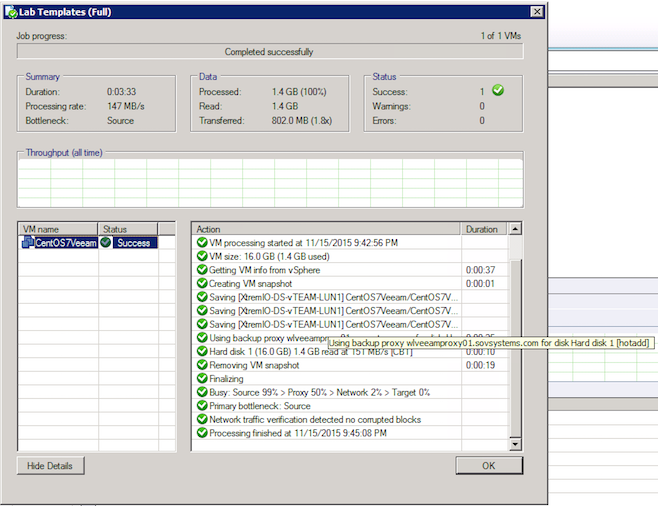 Veeam processing templates