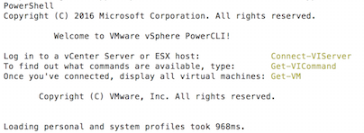 PowerShell Core init screen