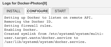 Software component execution logs, Configure phase