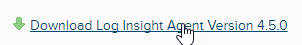 Log Insight agent download link available in UI