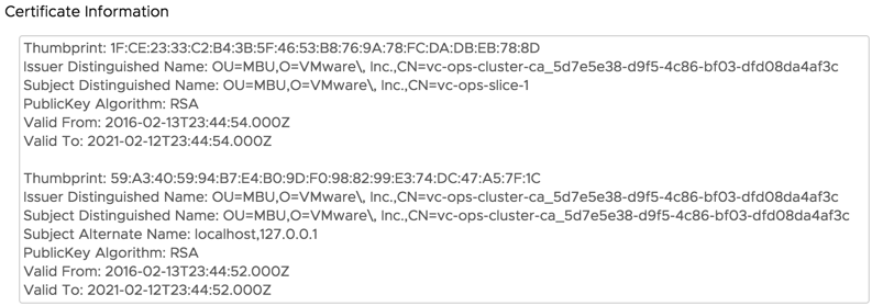 vROps certificates