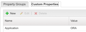 Define new custom property called &lt;code&gt;Application&lt;/code&gt; and set value to &lt;code&gt;ORA&lt;/code&gt;