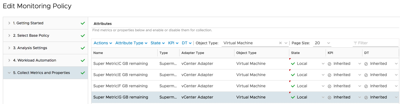 Activate the new super metrics in your policy