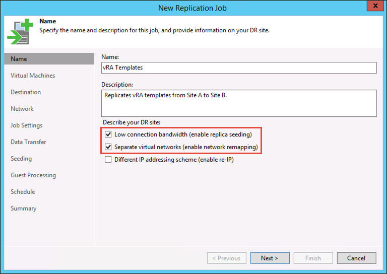 Veeam replication job, check these boxes