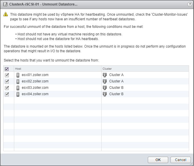 Unmount from all hosts