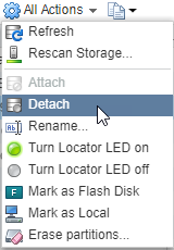 Right-click context menu on host-level disk device