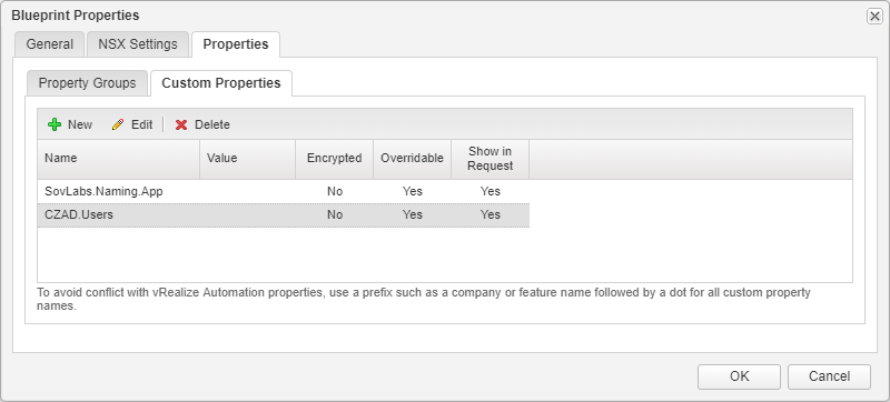 vRA blueprint properties