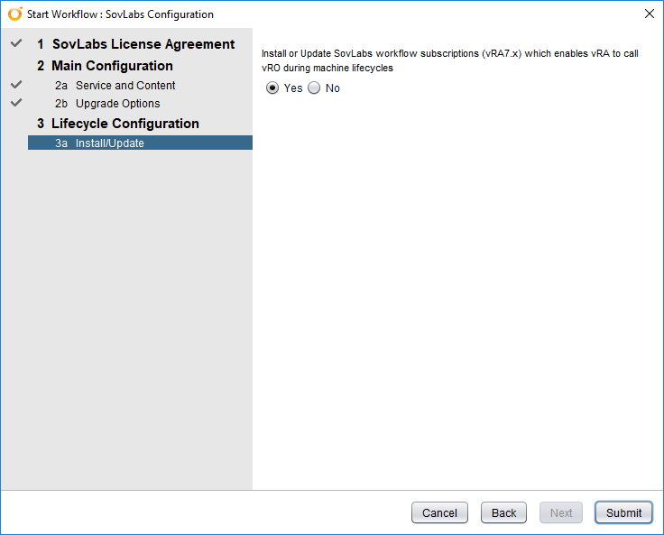 SovLabs configuration workflow presentation, Install/Update