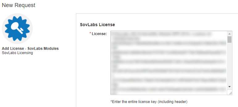 Pasting in SovLabs license