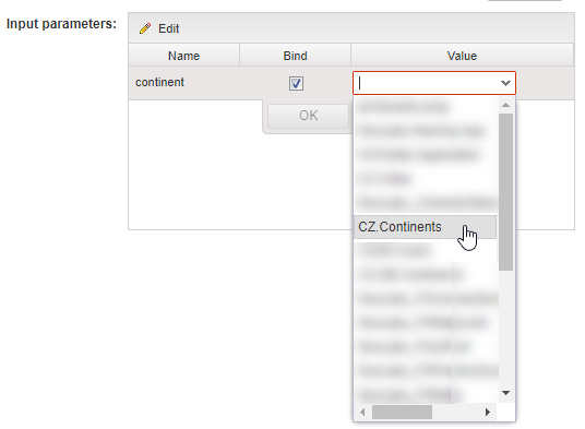 Bind the input parameter