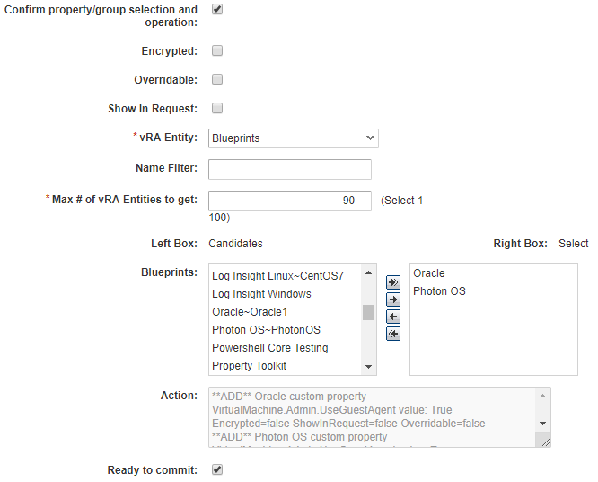 Blueprint selection for property assignment