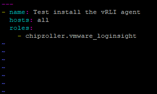 Edit &lt;code&gt;vrli-role-test.yml&lt;/code&gt;